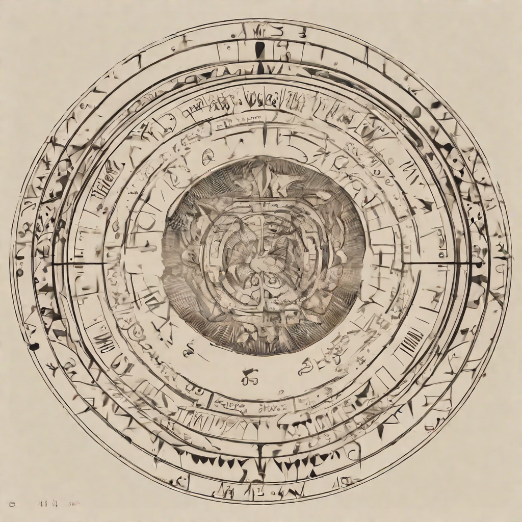 Eine schematische Zeichnung, die konzentrische Kreise zeigt und an eine alte Weltkarte erinnert